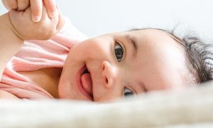 Smiling happy laughing baby